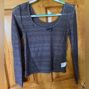 Purple crochet American Eagle shirt